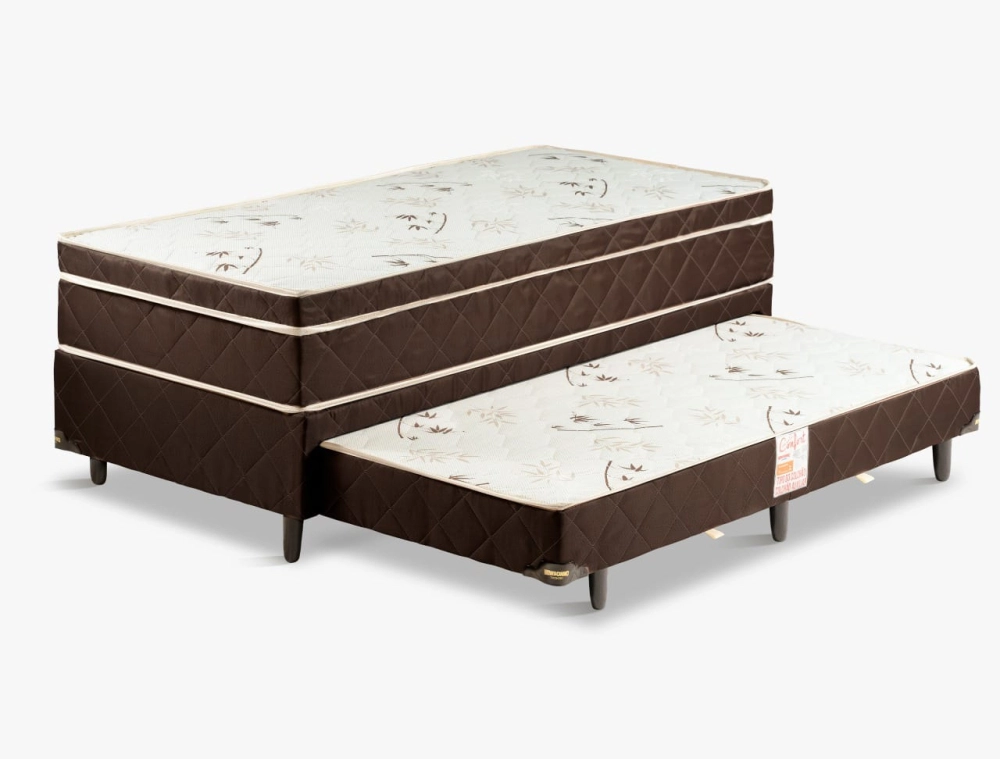 Base Cama Box com  Auxiliar + Colchão de Solteiro 088X31 Magnus Confort Plus Newsonno  