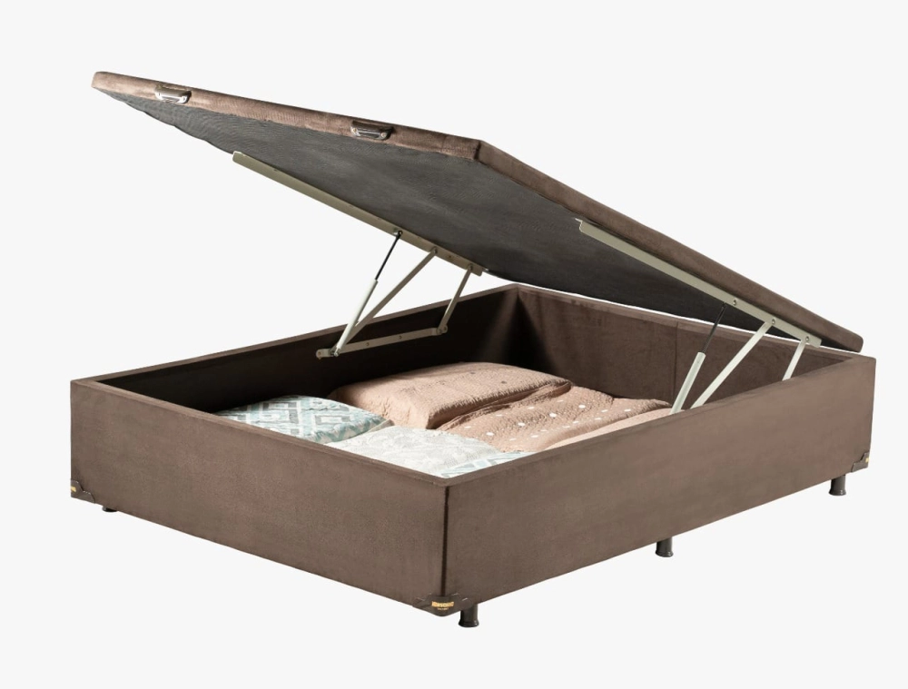 Base Cama Box Casal 138X32 Bau Soberano Marrom Newsonno 