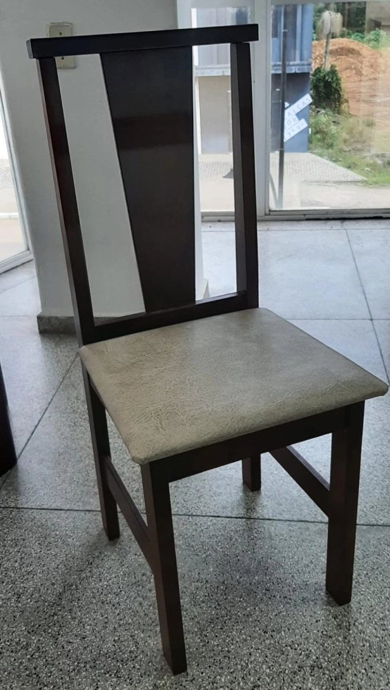 Cadeira Pop Castanho Corino Bege SEA MÓVEIS