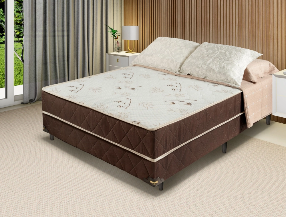 Cama Box Casal Conjugado 138X38 Extra Firme D28 Marrom NEWSONNO