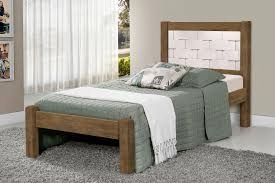 Cama de Solteiro Laila Jequitibá ou Jequitibá/Off White (1115) J&A MÓVEIS 