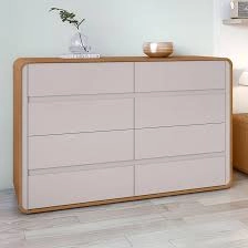 Cômoda 8 Gavetas Loop Amêndoa Clean/Off White LOPAS 