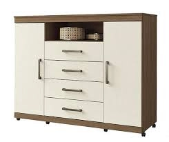 Comoda Sapateira 4Gav 2P Havana Master Jatobá/Areia com Rodízios  SANTOS ANDIRA 