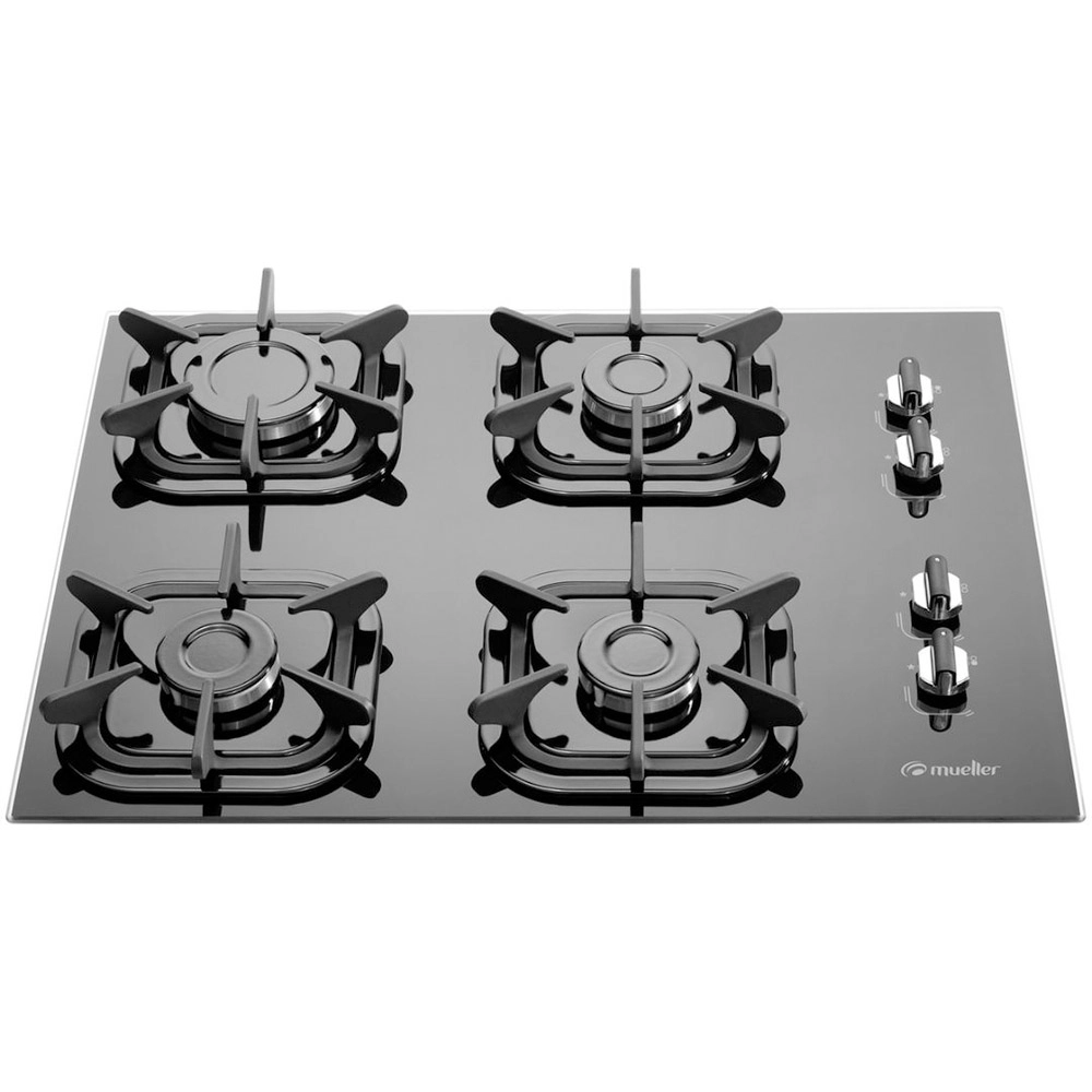 Cooktop 4 Bocas Mueller G5 TFF Vidro Preto (601270001)