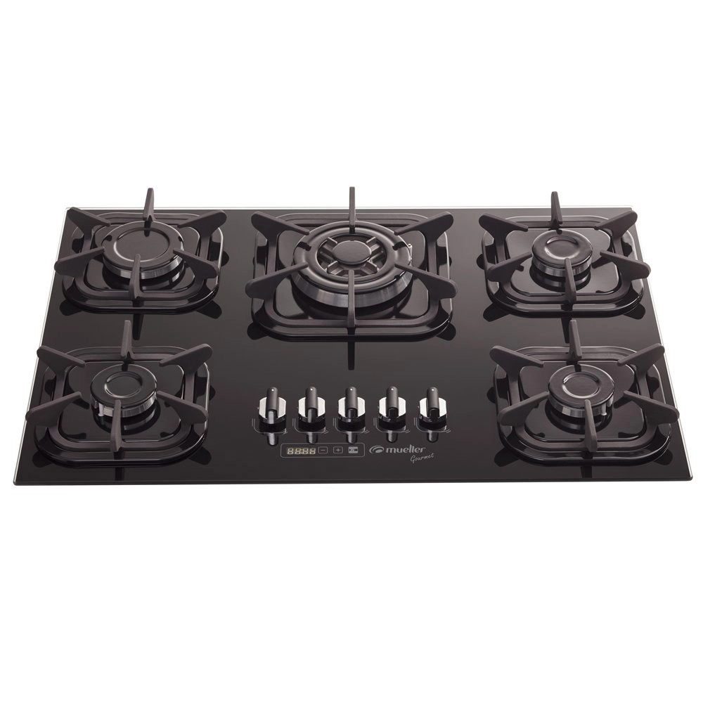 Cooktop 5 Bocas Vidro Preto G5 TFF (601270002) MUELLER