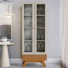 Cristaleira Marsala Nature/Off White LINEA BRASIL 