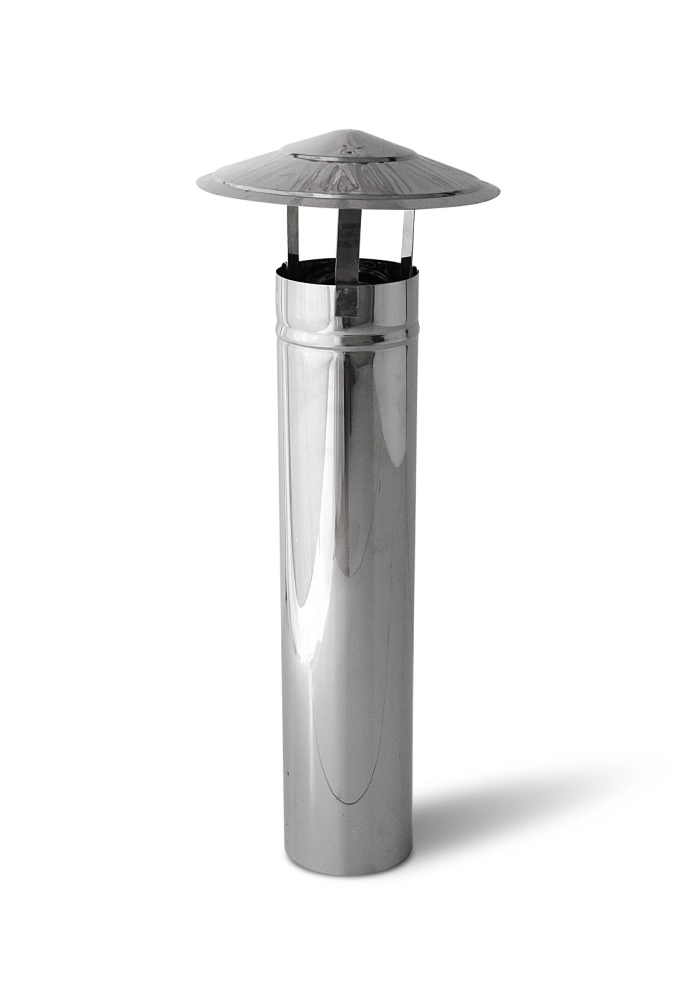 Kit Chaminé para Fogão a Lenha 110 Inox com Joelho, Chapéu Fixo ADAMS