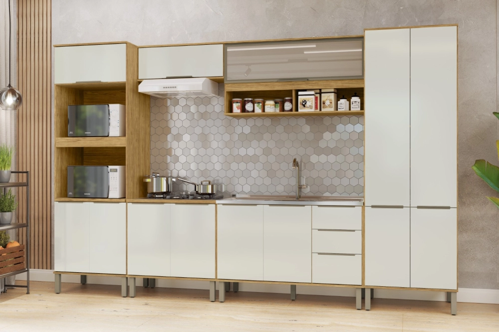 Kit Cozinha 6Pçs Verace Marrocos/OFF-White MX MÓVEIS 