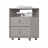  Mesa de Cabeceira Americana Cinza (D21-131) HENN 