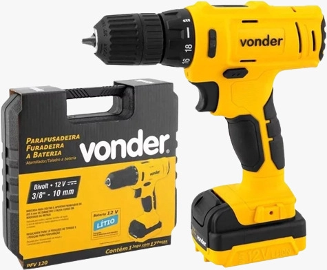 Parafusadeira e Furadeira a Bateria 3/8" PFV120 (6001100120) VONDER