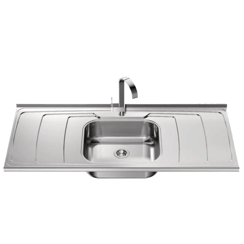 Pia 120 Inox Dubai c/Concreto, c/ Furo, Borda Soft  GHEL PLUS 