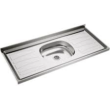 Pia 120 Inox Oval Base Concreto, Borda Reta,  s/Furo (10.14.52200) DURANOX 