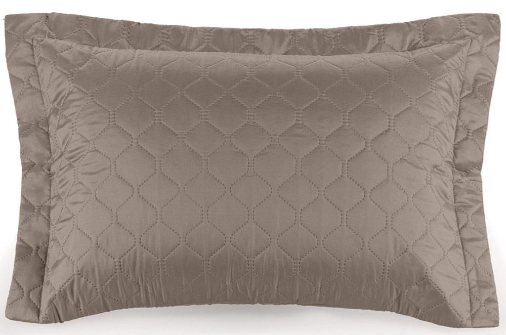 Porta Travesseiro Hedrons 55x80 Matelassado Marrom