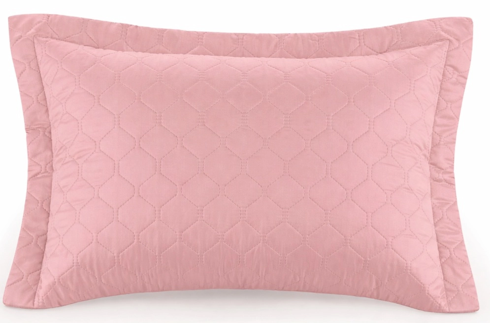 Porta Travesseiro Hedrons 55x80 Matelassado Rosa