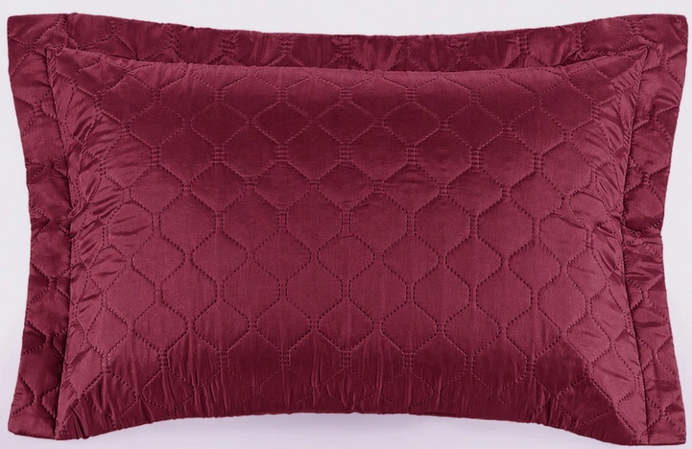 Porta Travesseiro Hedrons 55x80 Matelassado Vinho