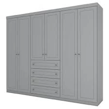 Roupeiro 6P Americano Cinza (D205-131) HENN 
